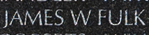Engraved name on The Wall of Major James W. Fulk, U.S. Air Force